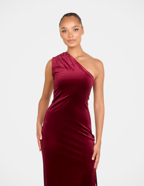 Daina One Shoulder Velvet Gown